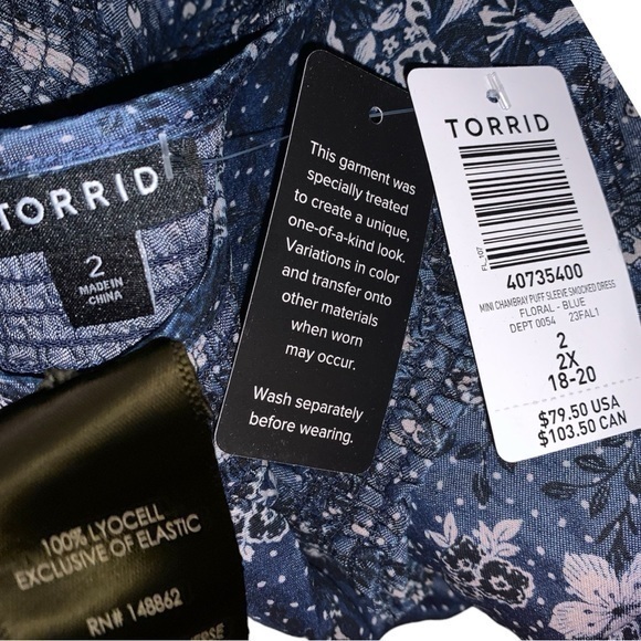 Torrid Blue Mini Dress with Stylish Design - Picture 9 of 10